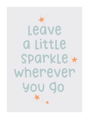 Dětský plakát Sparkle - světle modrý 005