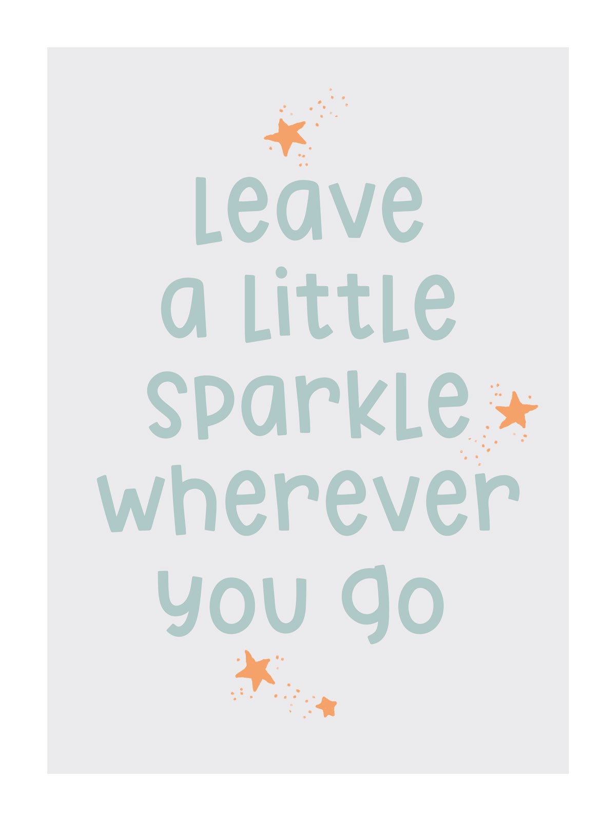 Dětský plakát Sparkle - světle modrý 005