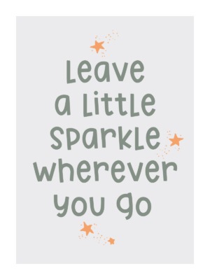 Dětský plakát Sparkle - šedozelený 006