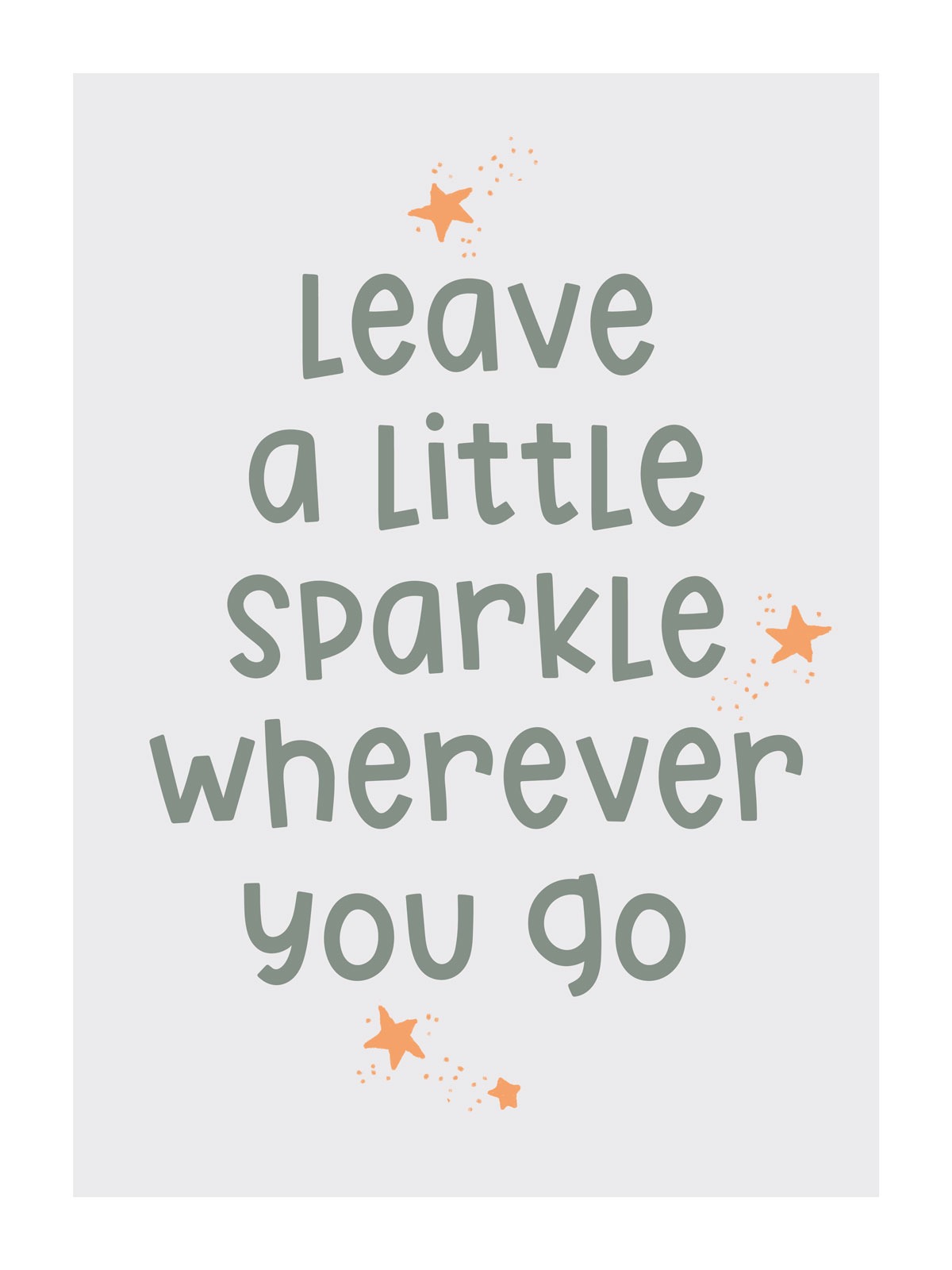 Dětský plakát Sparkle - šedozelený 006