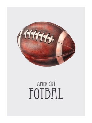 Dětský plakát Míč pro americký fotbal 034
