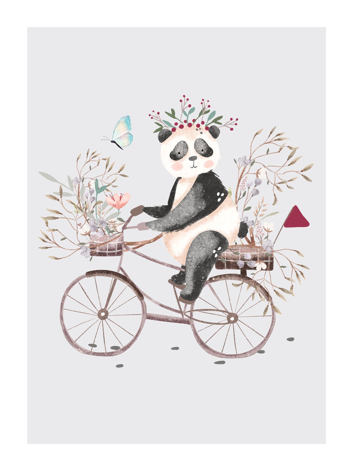 Dětský plakát Panda na kole 048