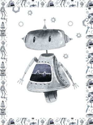 Dětský plakát Robot s obrazovkou 071