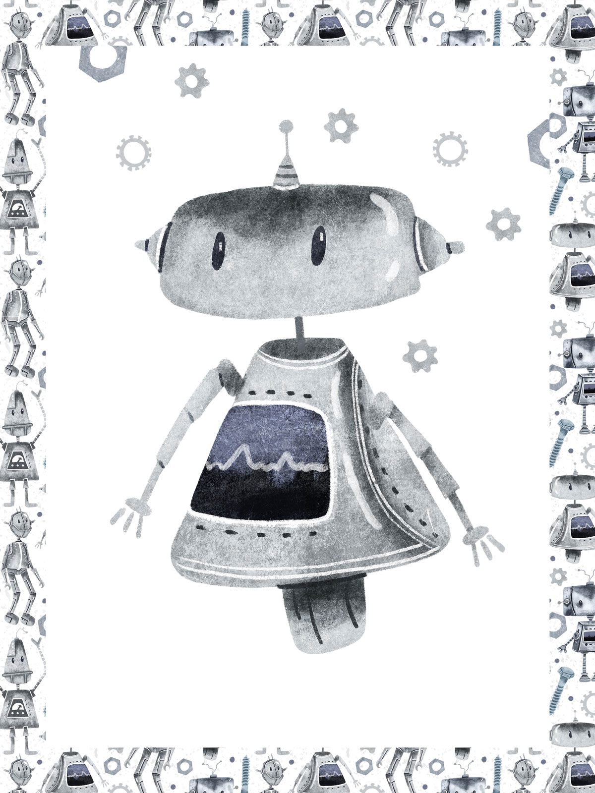 Dětský plakát Robot s obrazovkou 071