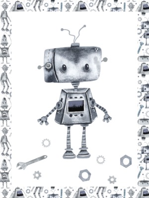 Dětský plakát Robot s klíčem 072