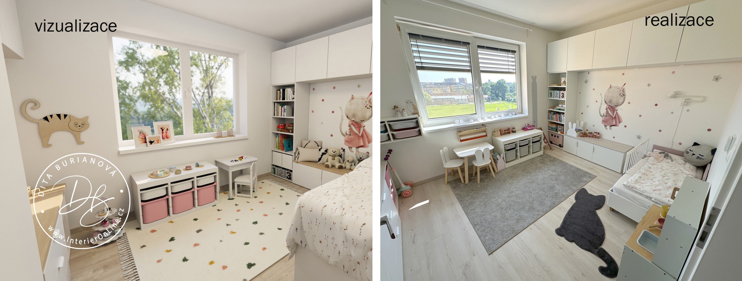 pokojíček pro holčičku s ikea platsa, ikea pax a samolepkou inspio